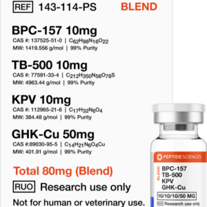 bpc 157, tb 500, kpv, ghk cu 80mg (klow blend)